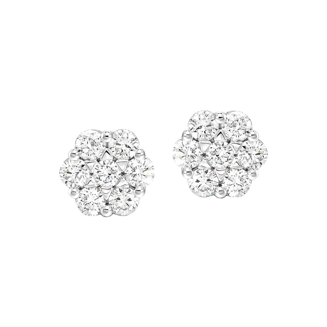 14Kt White Gold Diamond 1Ctw Earring