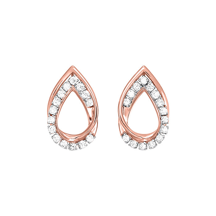 10Kt Rose Gold Diamond 1/6Ctw Earring