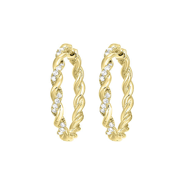 10Kt Yellow Gold Diamond 1/4Ctw Earring