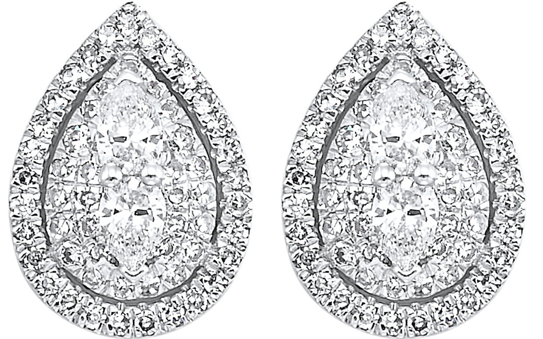 Silver Diamond 1/3Ctw Earring