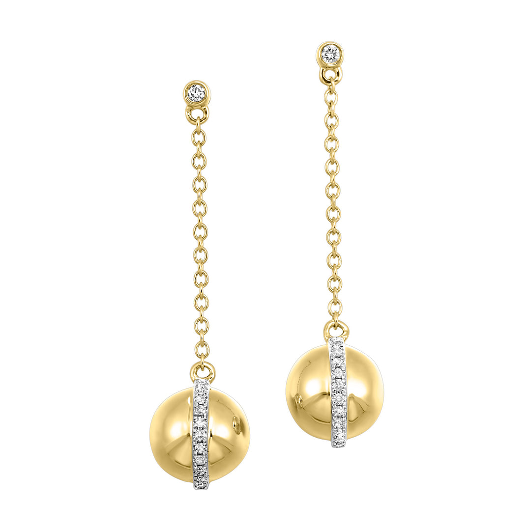 10Kt Yellow Gold Diamond 1/7Ctw Earring