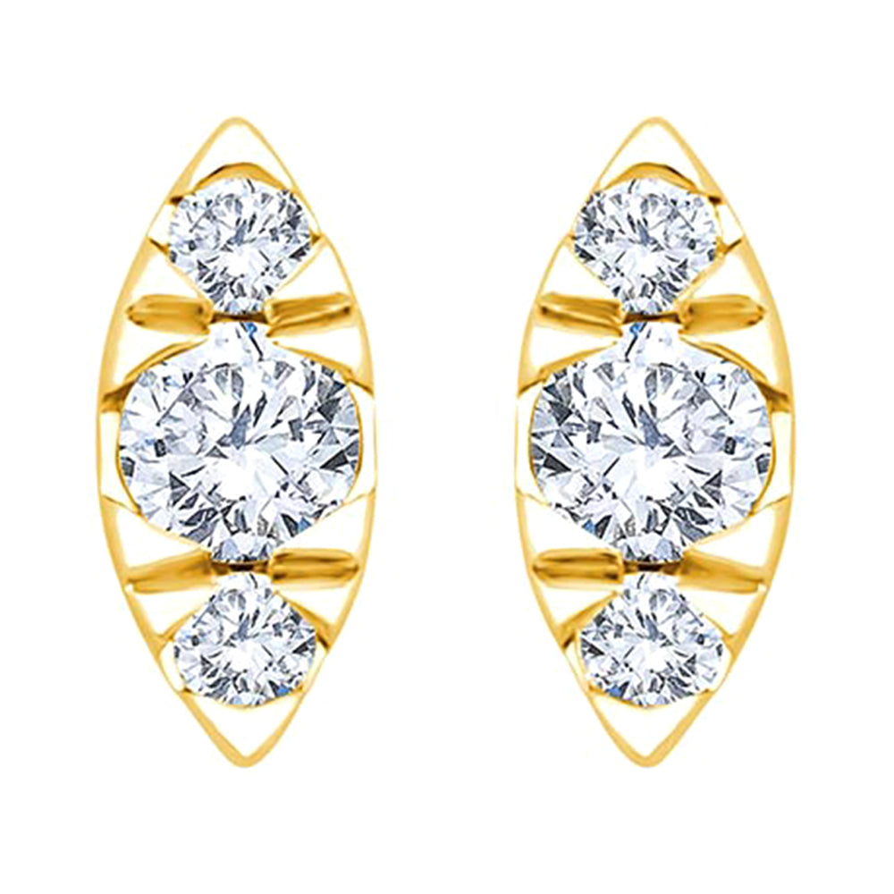 10Kt Yellow Gold Diamond 1/12Ctw Earring