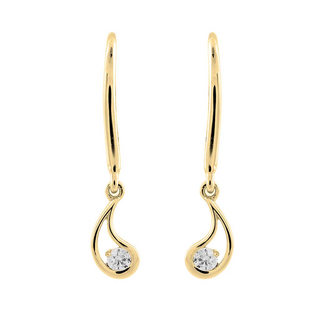 14Kt Yellow Gold Diamond 1/10Ctw Earring