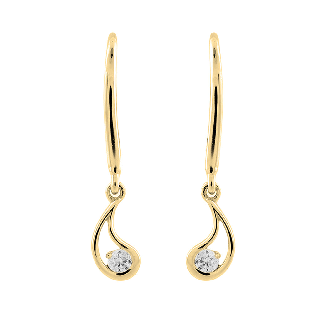 14Kt Yellow Gold Diamond 1/10Ctw Earring