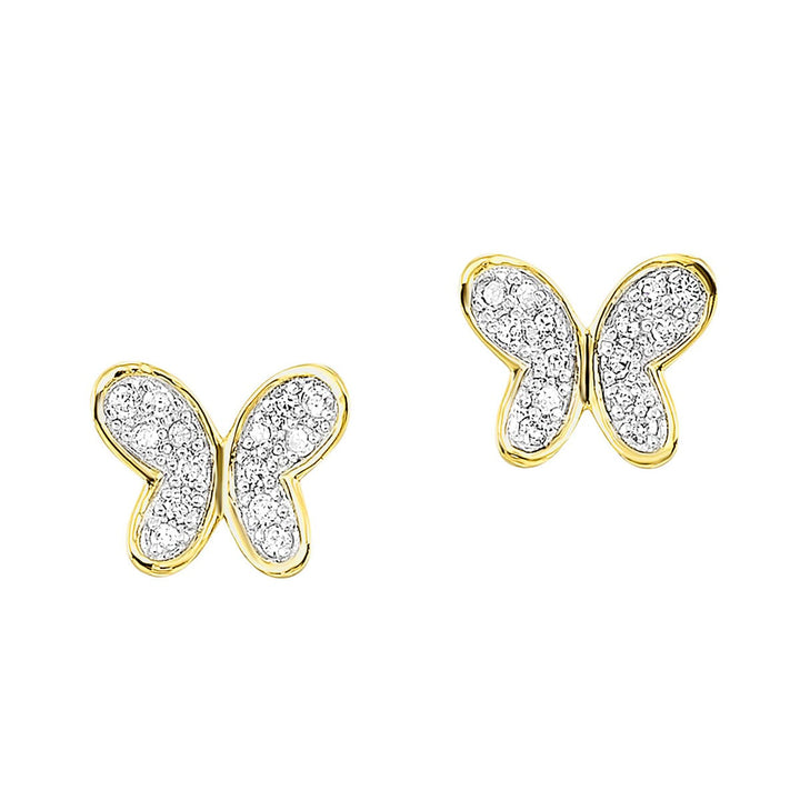 10Kt Yellow Gold Diamond 1/12Ctw Earring