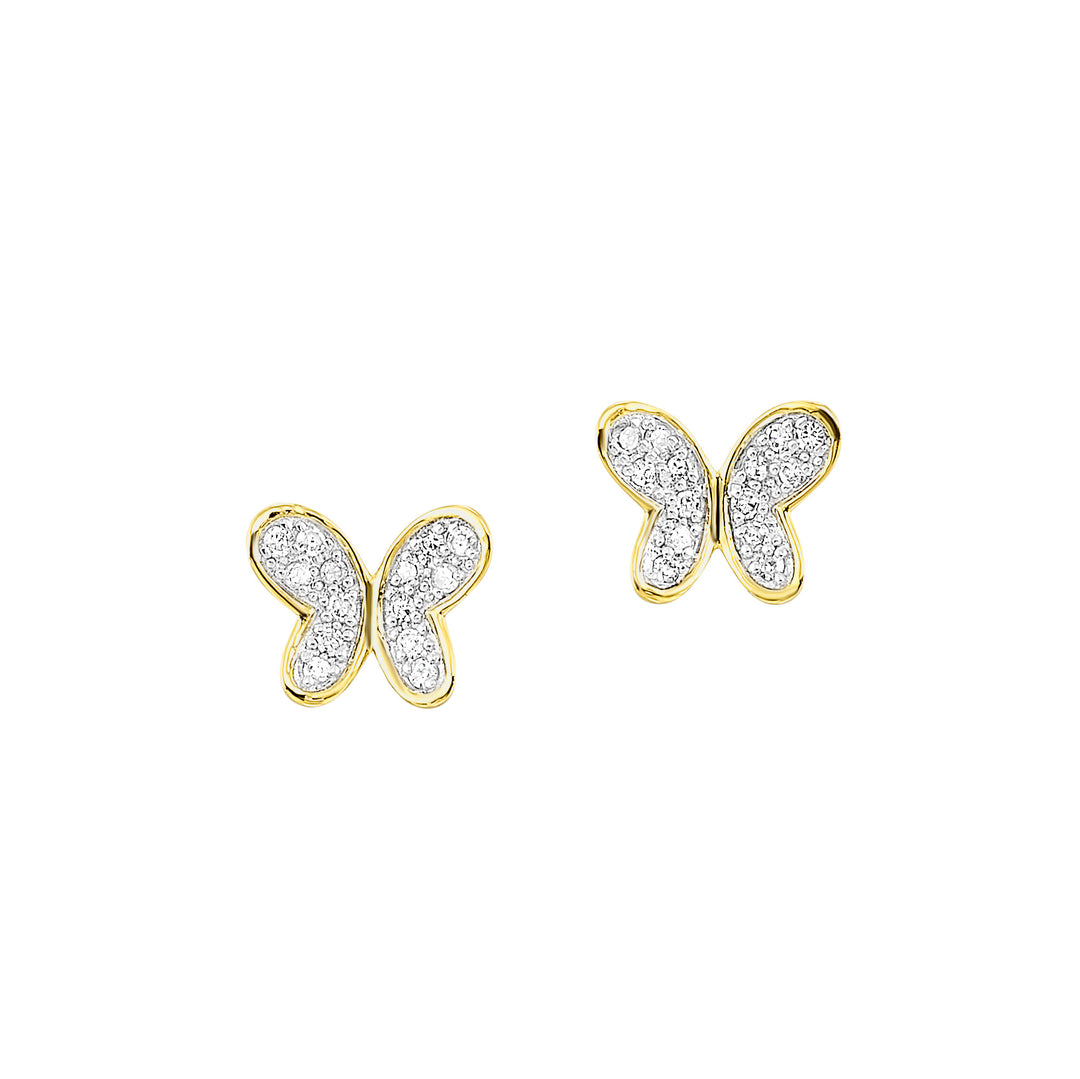 10Kt Yellow Gold Diamond 1/12Ctw Earring