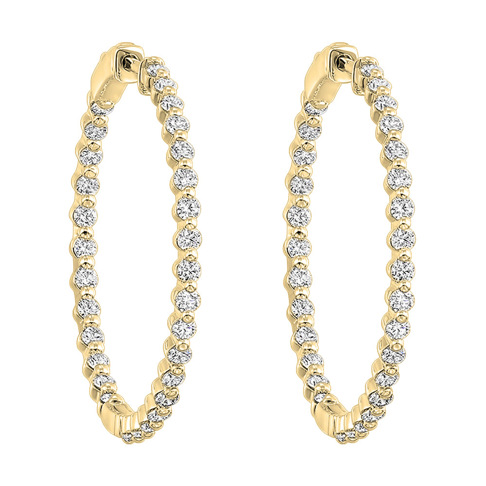 14Kt Yellow Gold Diamond 1 1/2Ctw Earring