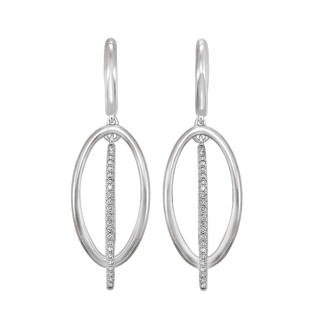Silver Diamond 1/5Ctw Earring