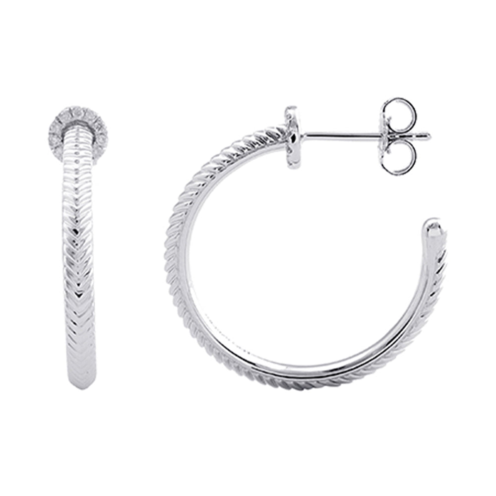 Silver Diamond 1/10Ctw Earring