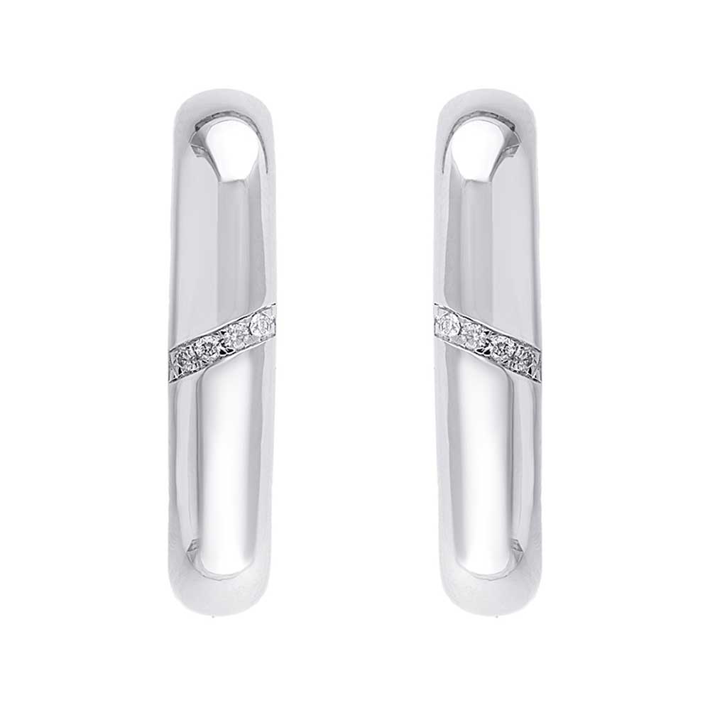 Silver Diamond 1/10Ctw Earring