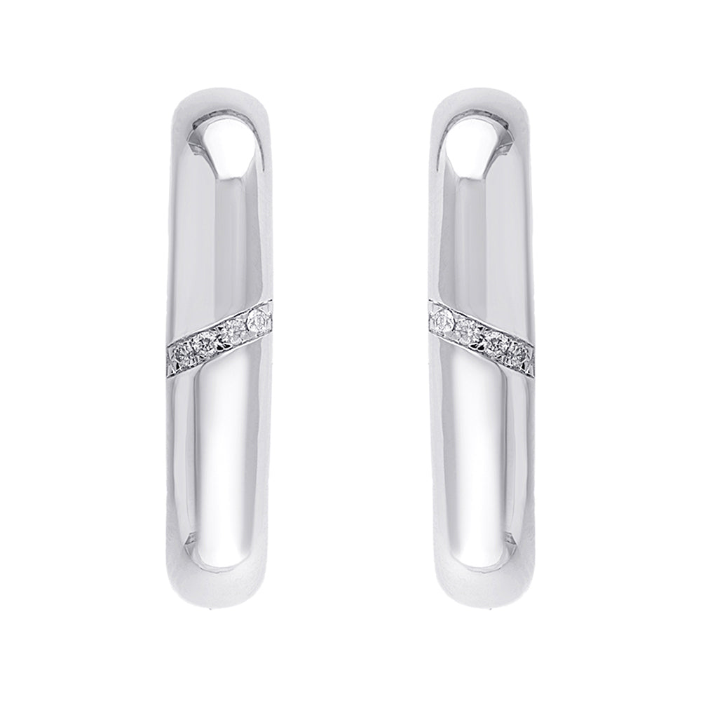 Silver Diamond 1/10Ctw Earring