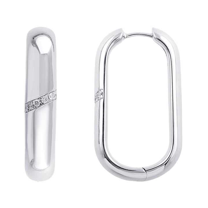 Silver Diamond 1/10Ctw Earring