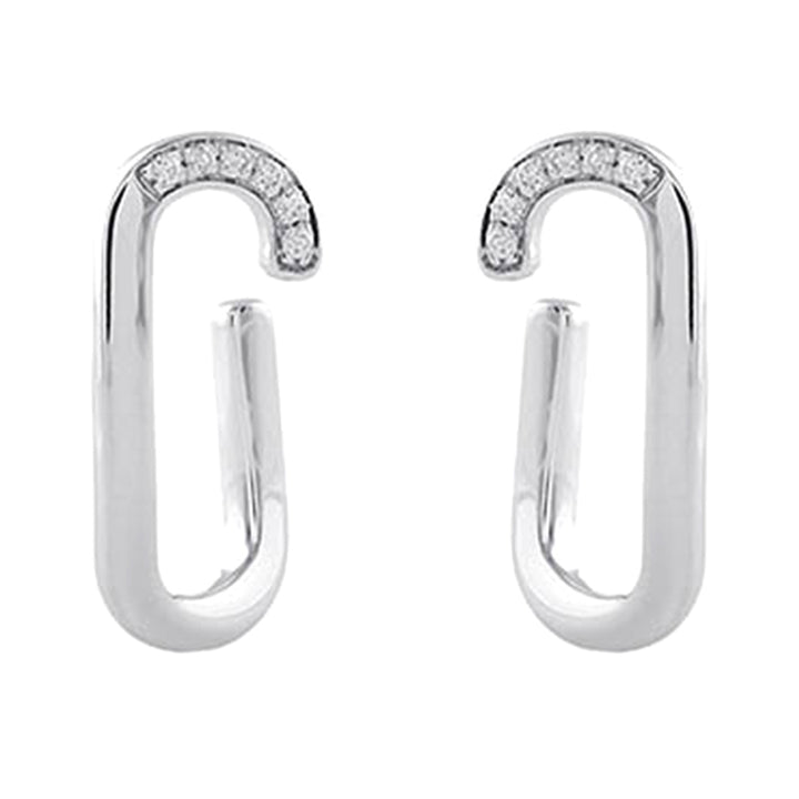 Silver Diamond 1/10Ctw Earring