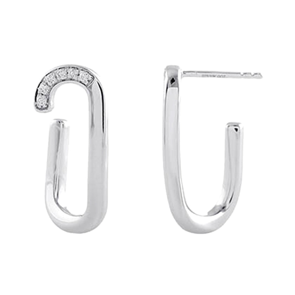 Silver Diamond 1/10Ctw Earring