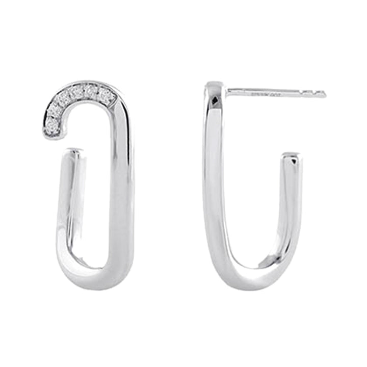 Silver Diamond 1/10Ctw Earring