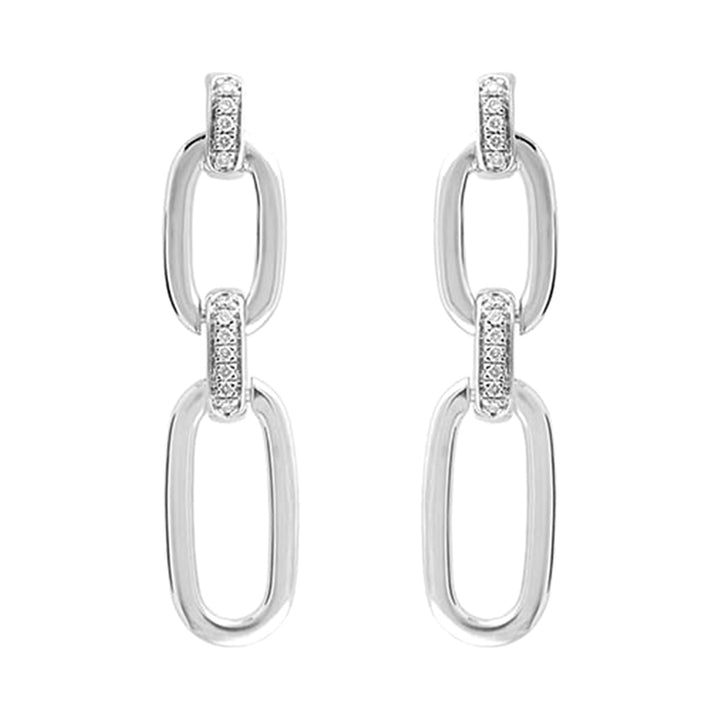 Silver Diamond 1/8Ctw Earring