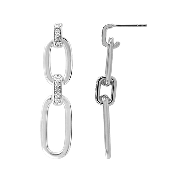 Silver Diamond 1/8Ctw Earring