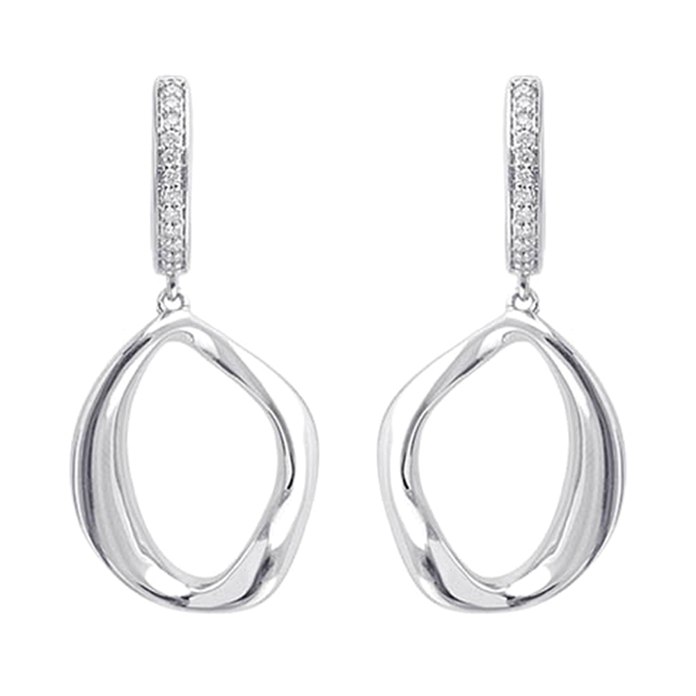 Silver Diamond 1/8Ctw Earring