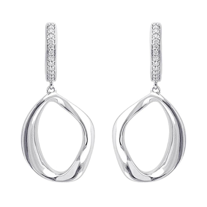 Silver Diamond 1/8Ctw Earring