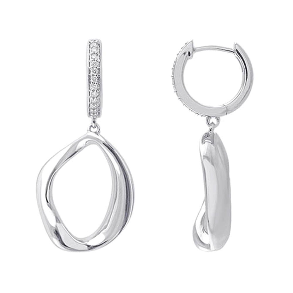 Silver Diamond 1/8Ctw Earring
