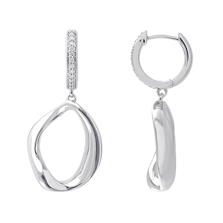 Silver Diamond 1/8Ctw Earring