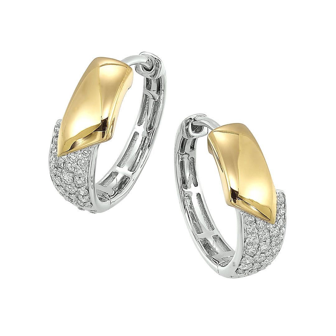 14Kt White Yellow Gold Diamond 1/3Ctw Earring