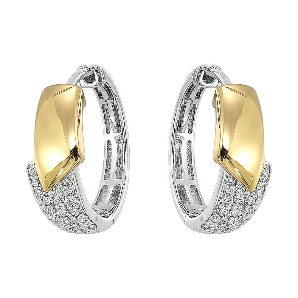 14Kt White Yellow Gold Diamond 1/3Ctw Earring