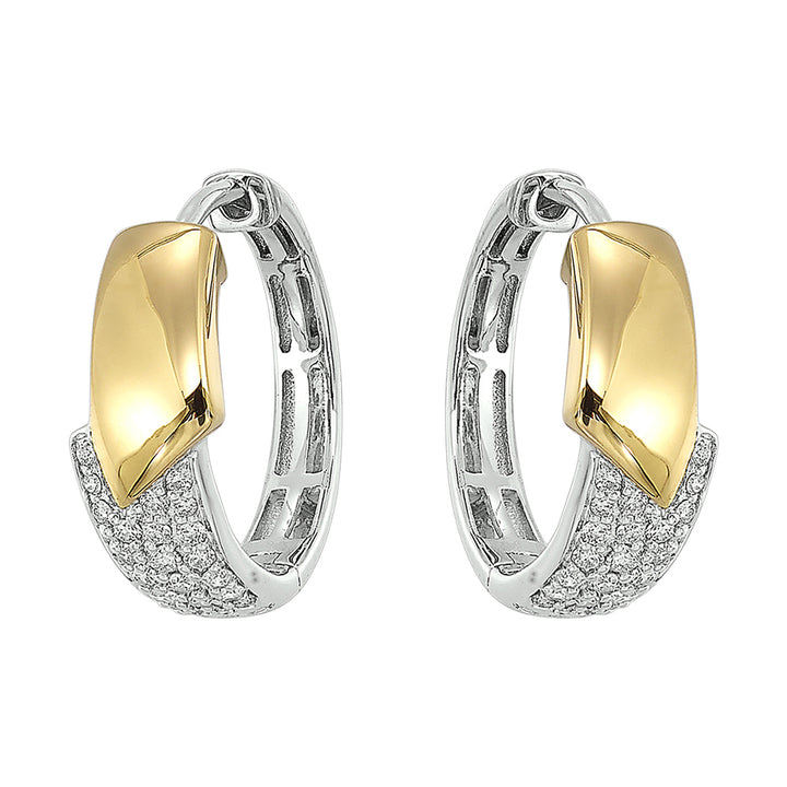 14Kt White Yellow Gold Diamond 1/3Ctw Earring