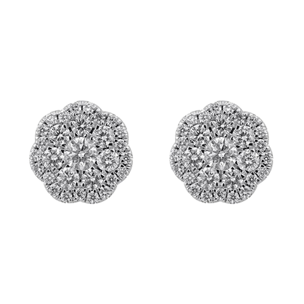 14Kt White Gold Diamond 1Ctw Earring