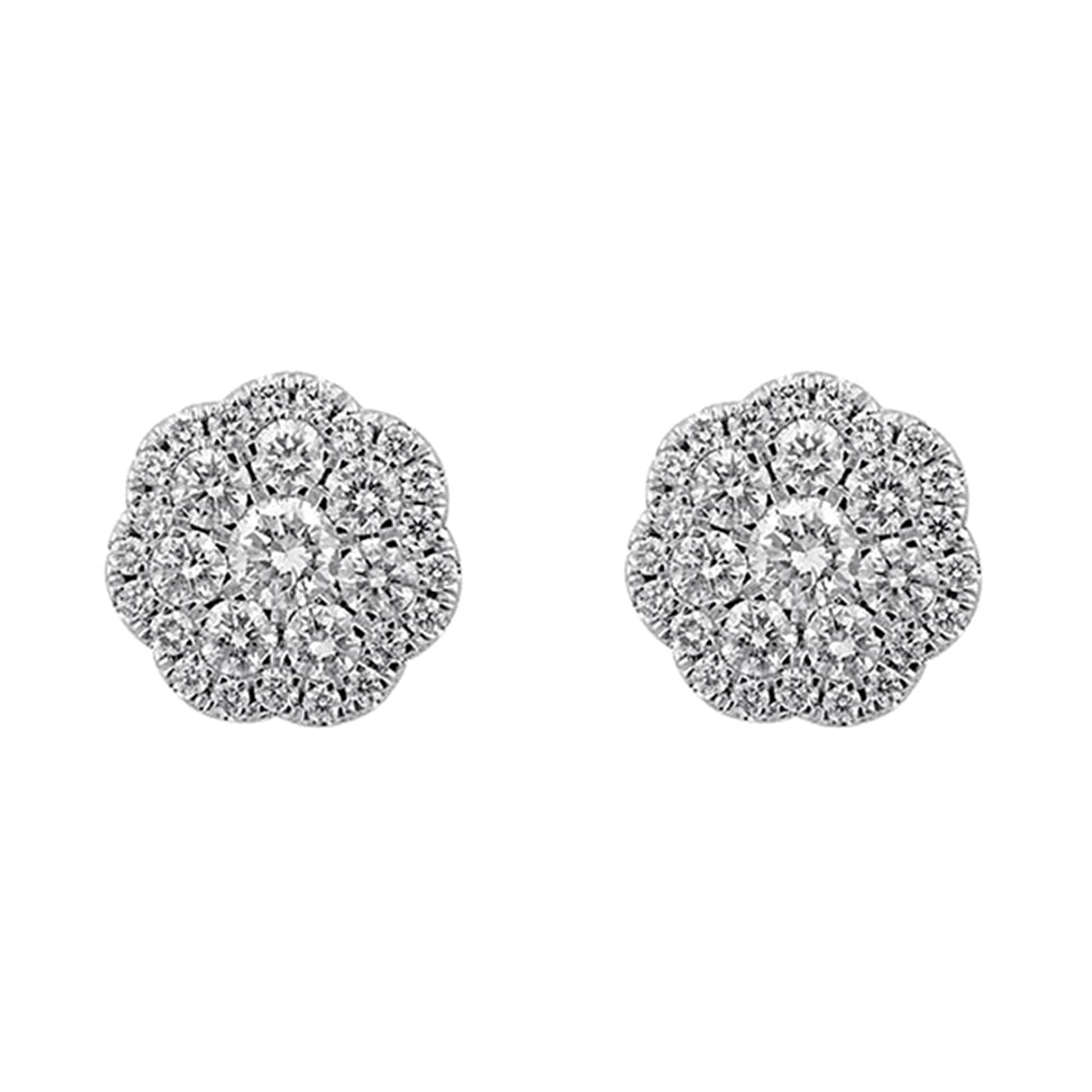 14Kt White Gold Diamond 1 1/2Ctw Earring
