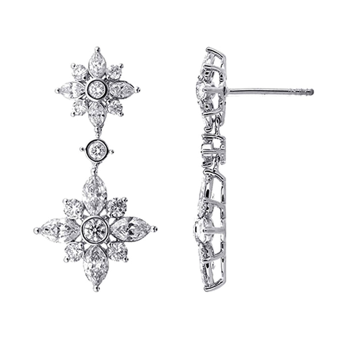 18Kt White Gold Diamond 3Ctw Earring