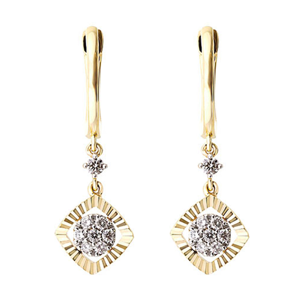 14Kt Yellow Gold Diamond 1/5Ctw Earring