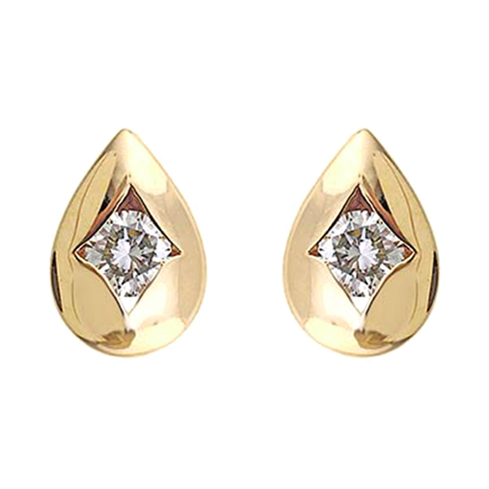 14Kt Yellow Gold Diamond 1/5Ctw Earring