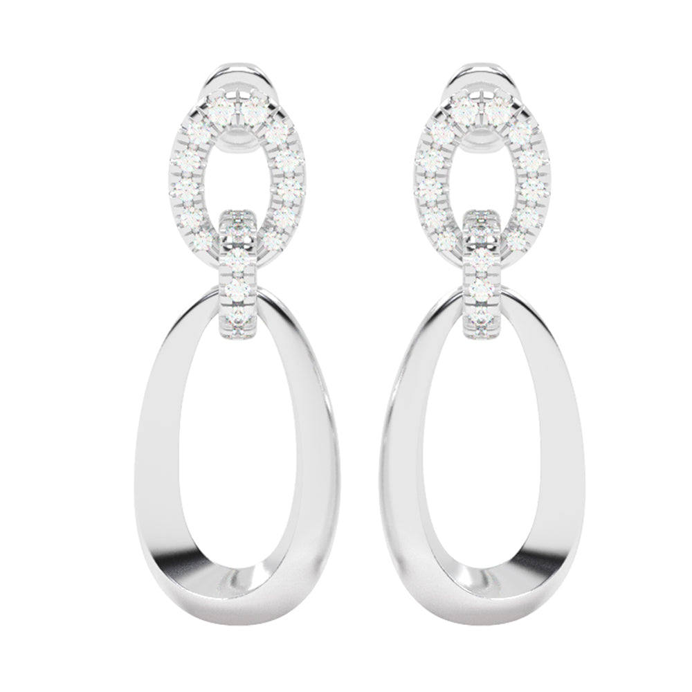 Silver Diamond 1/4Ctw Earring