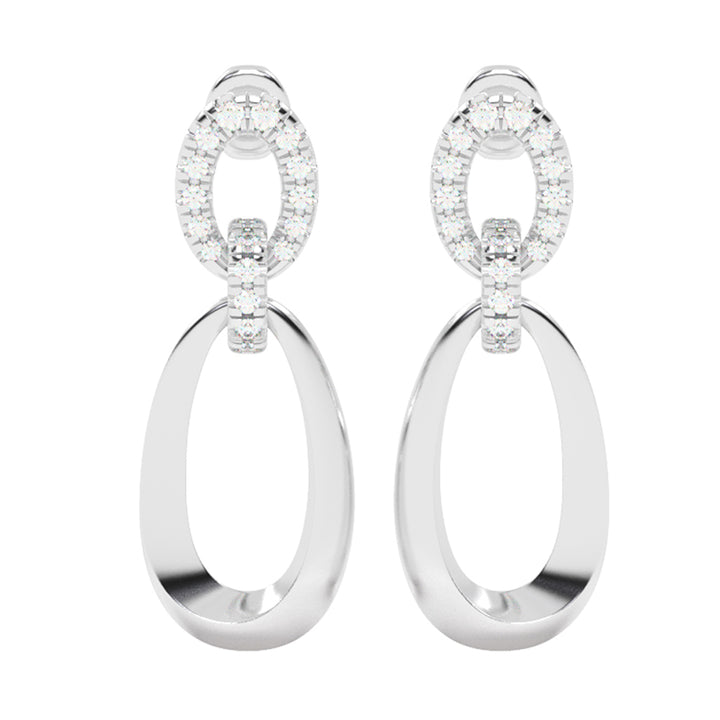 Silver Diamond 1/4Ctw Earring