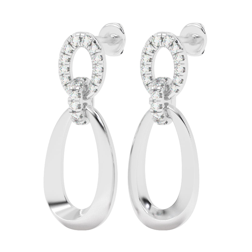 Silver Diamond 1/4Ctw Earring