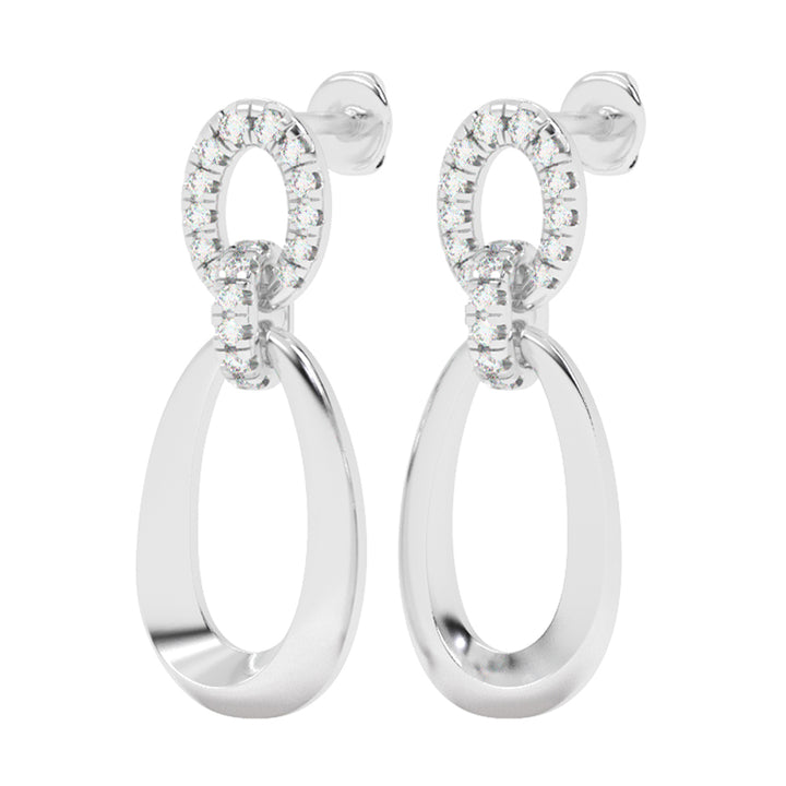 Silver Diamond 1/4Ctw Earring