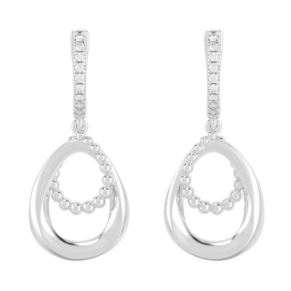 Silver Diamond 1/4Ctw Earring