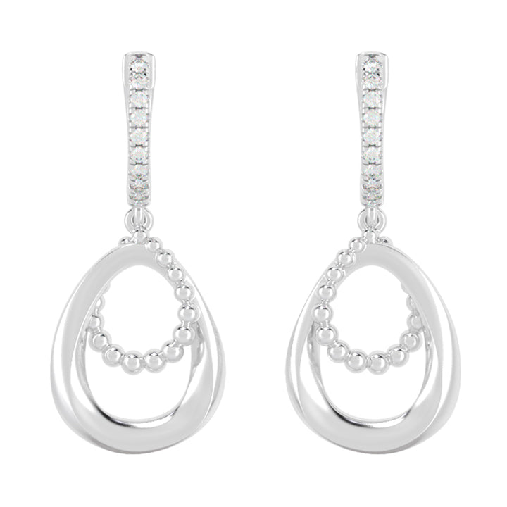 Silver Diamond 1/4Ctw Earring