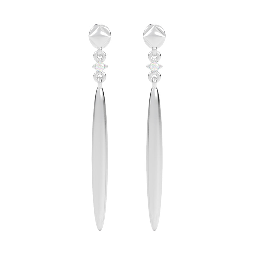 Silver Diamond 1/20Ctw Earring