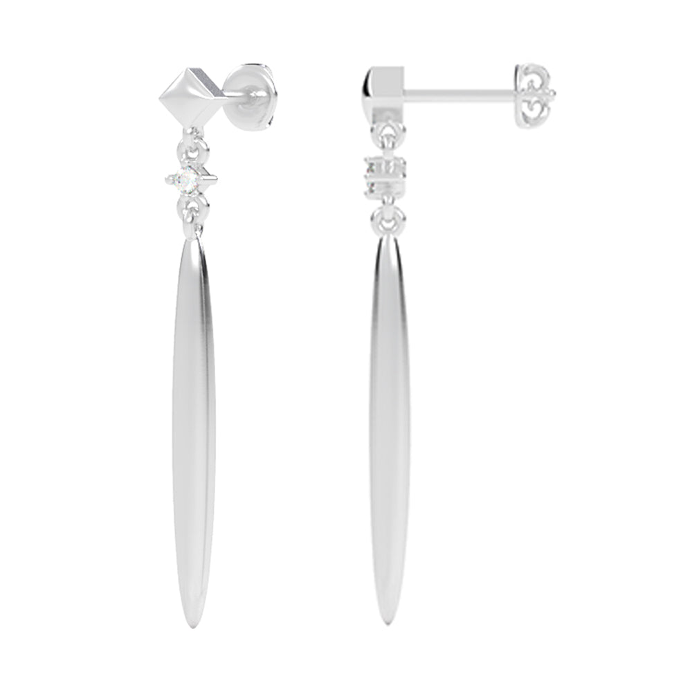 Silver Diamond 1/20Ctw Earring