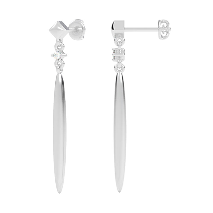 Silver Diamond 1/20Ctw Earring