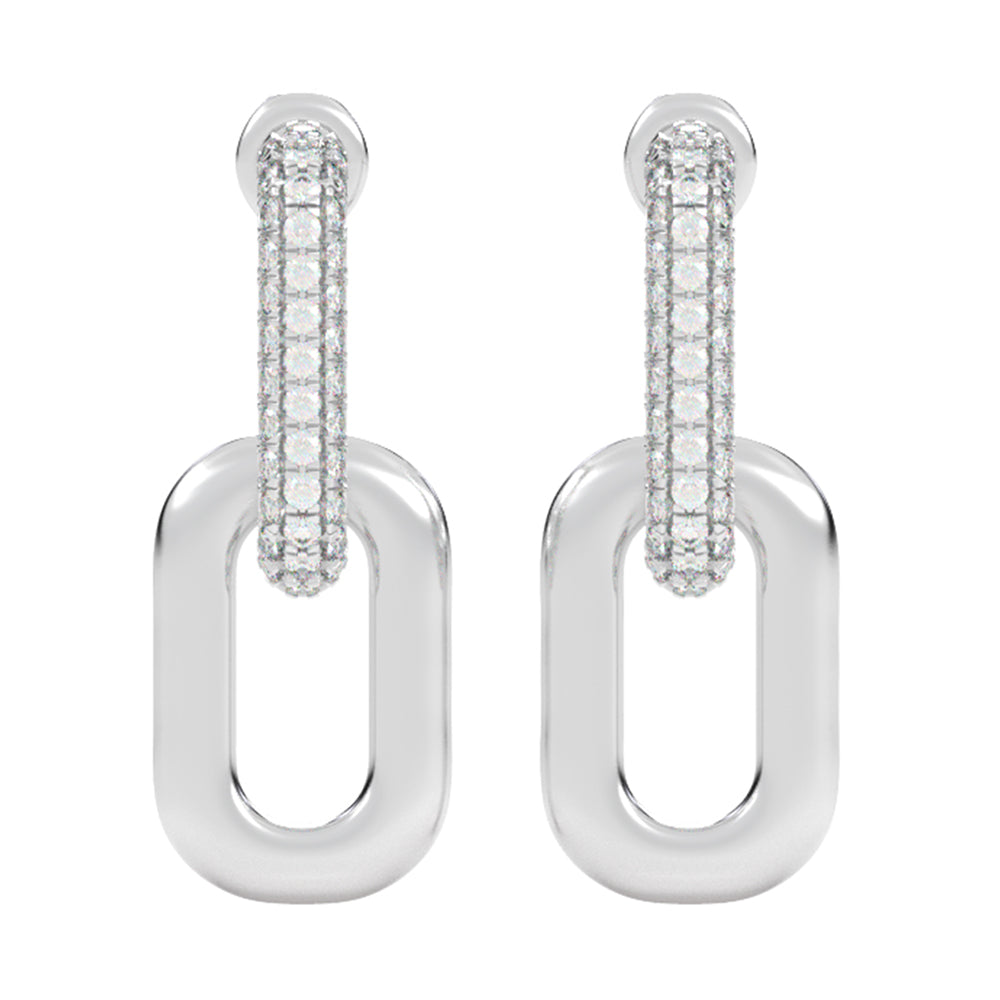 Silver Diamond 1/2Ctw Earring