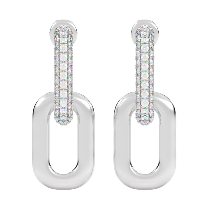 Silver Diamond 1/2Ctw Earring