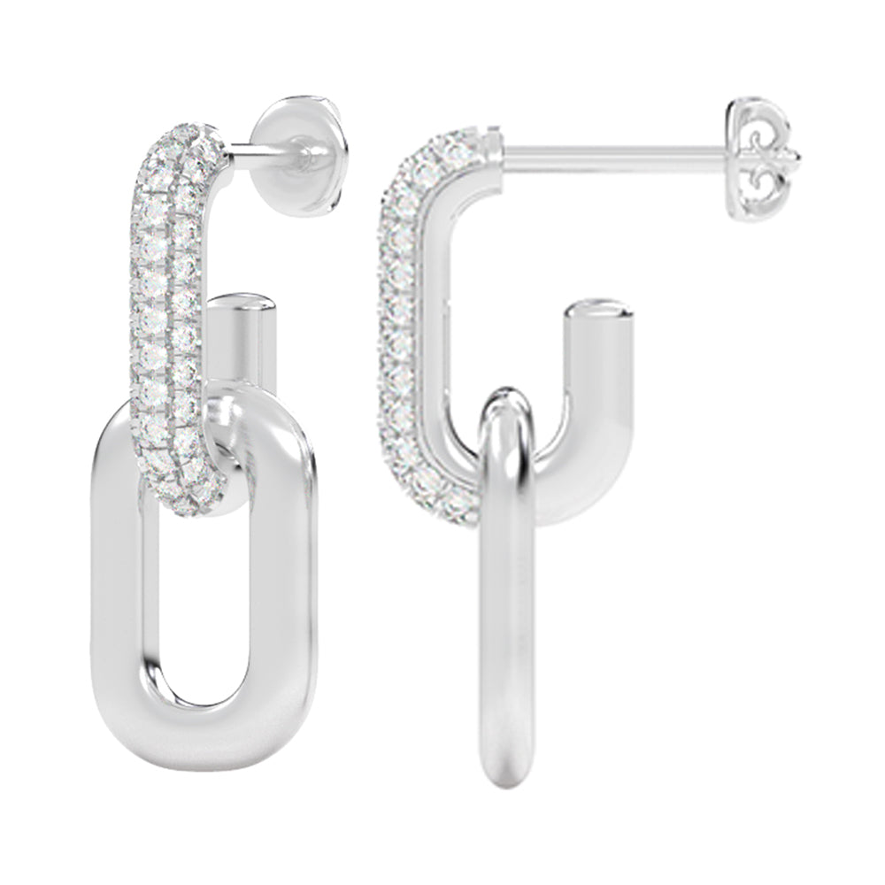 Silver Diamond 1/2Ctw Earring
