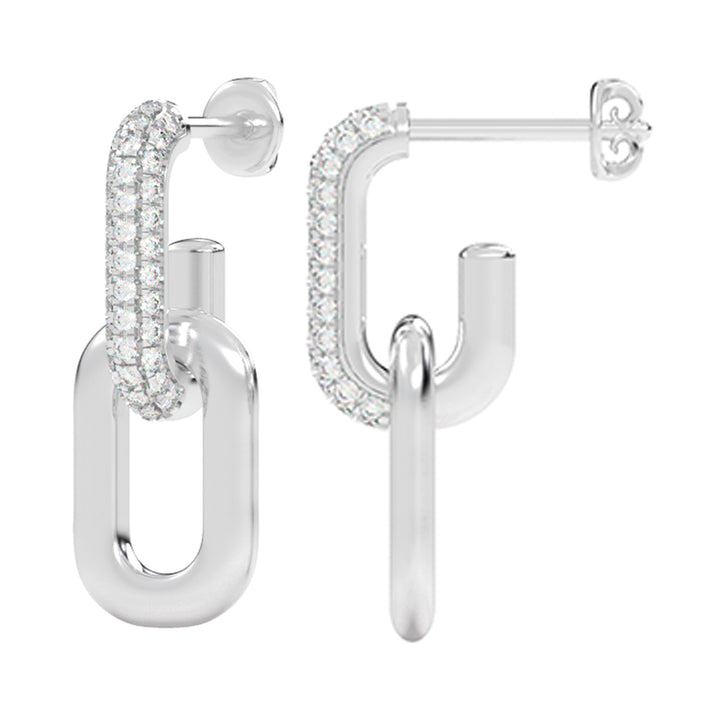 Silver Diamond 1/2Ctw Earring