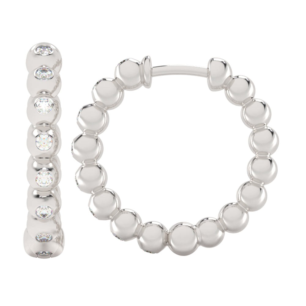 Silver Diamond 1/4Ctw Earring