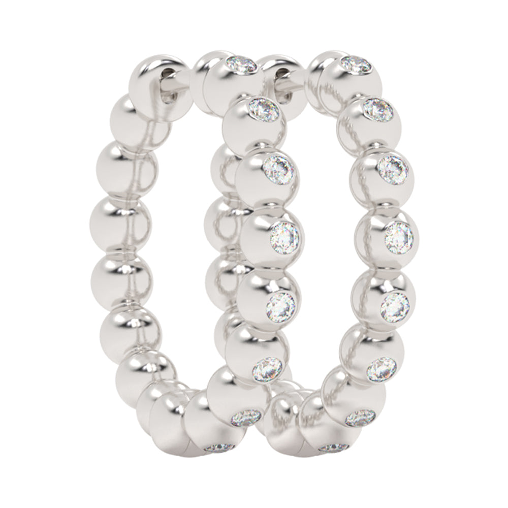 Silver Diamond 1/4Ctw Earring