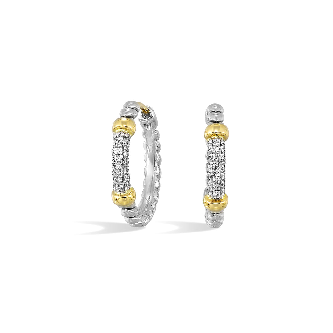 Gold Silver White Yellow Diamond 1/7Ctw Earring