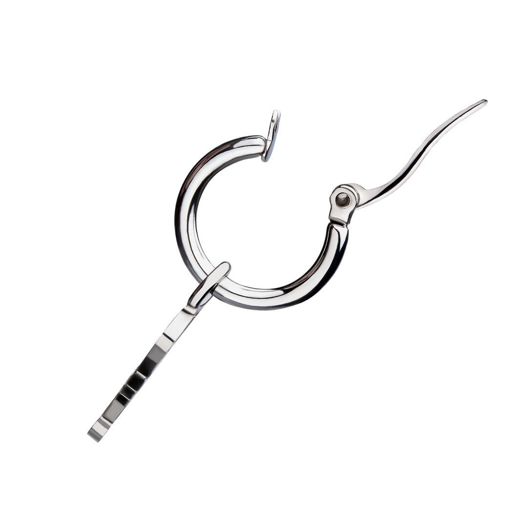 Stainless Steel Hoop Earrings with Scorpio Charm